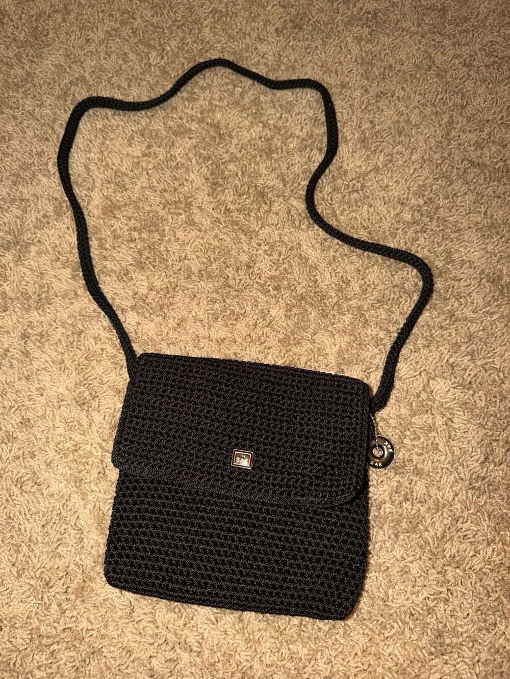 The Sak Black Crochet Crossbody Bag